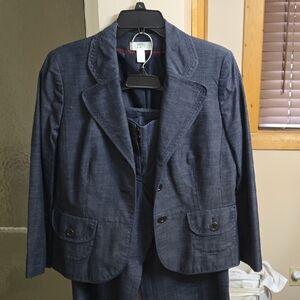 Womens Loft Brand Pants Suit Dark Chambray